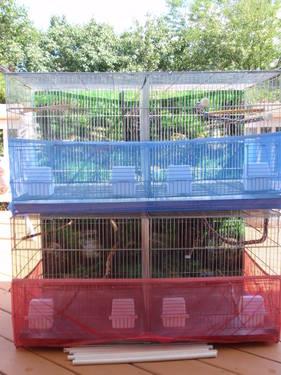 BEAUTIFUL CHROME AVIARY FLIGHT CAGE WITH REMOVABLE DIVIDERS