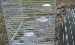 I have a good condition large bird cage that I kept 4 Lovebirds in and had plenty of room left over. It has a stand and is on 4 wheels to make it easy to move from room to room. Linda in Desoto town at 636 586 4426,thank you.