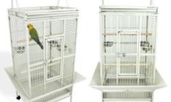 I have three bird cages for sale.
One is brand new white with seed skirt and play top and ideal for large conure or small Amazon parrot. $125.00
One is used good condition green very large heavy duty for larger parrot such as African grey or cockatoo.