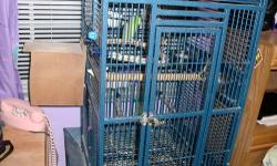 WE HAVE THIS LARGE HEAVY DUTY STEEL BIRD CAGE THAT IS ON WHEELS.ITS IN GREAT CONDITION AND HAS A TOP PERCH-ALSO WE HAVE TWO BEAUTIFUL PARROTLETS THAT THOUGH WE LOVE AND HAVE BEEN A PART OF OUR FAMILY WE NEED TO FIND A NEW HOME FOR AS OUR BUSY WORK